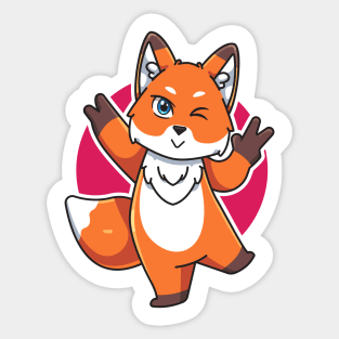 Cute Fox Chibi Character Illustration Sticker